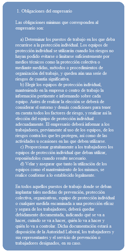 ROPA DE TRABAJO OBLIGACIONES DEL EMPRESARIO